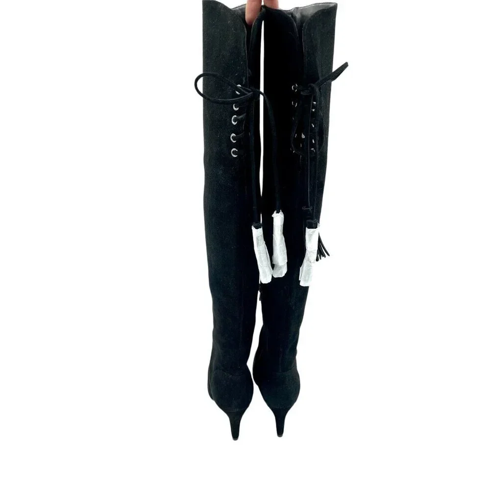 Vince Camuto Cherline Black Suede Leather Over the Knee Boots SZ 6 New